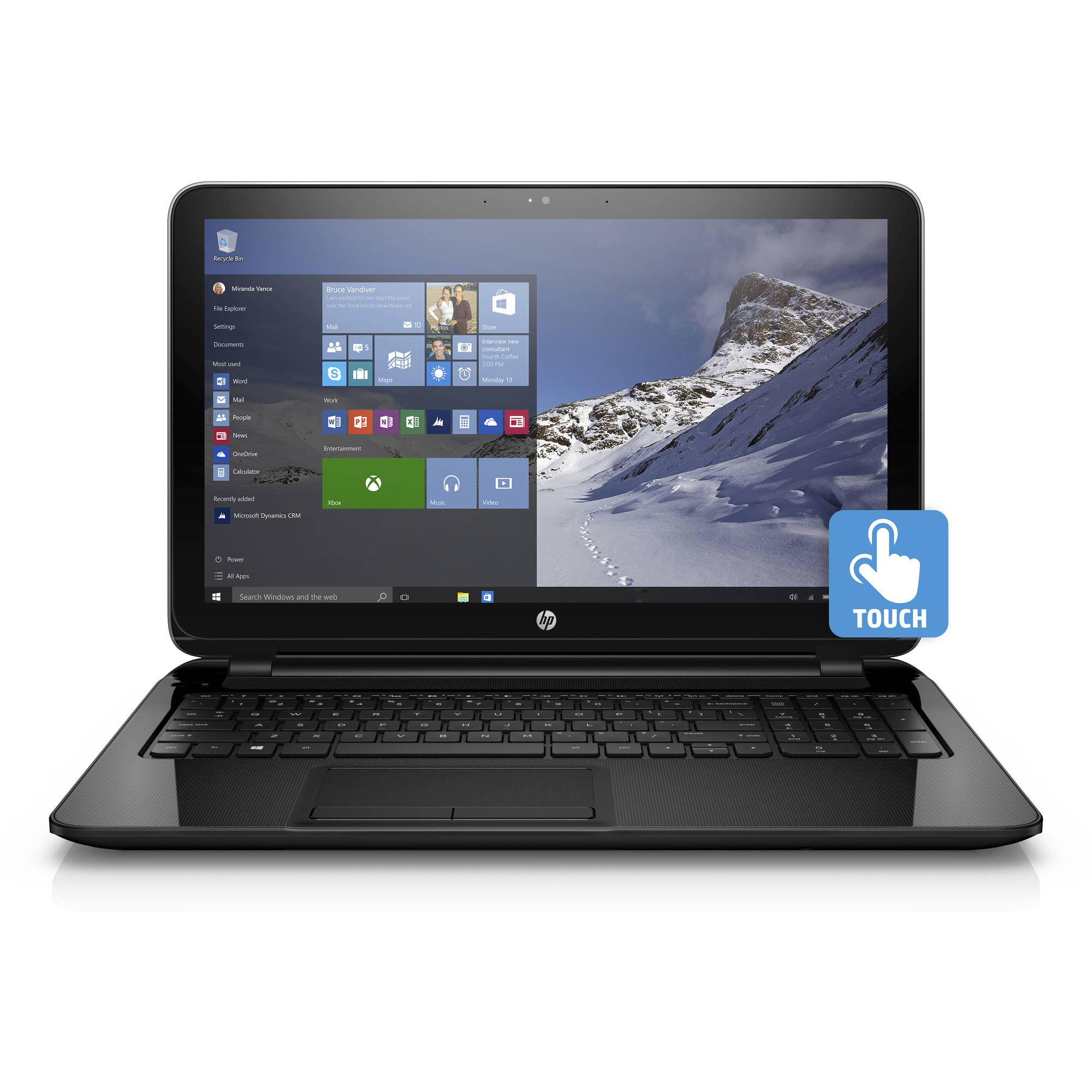 HP Black Licorice 2.20GHz Speed with AMD Quad Core A8-7410 Processor, 4GB Memory, Touchscreen, 500GB Hard Drive, 